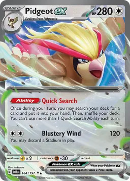 Pidgeot ex — Obsidian Flames #164