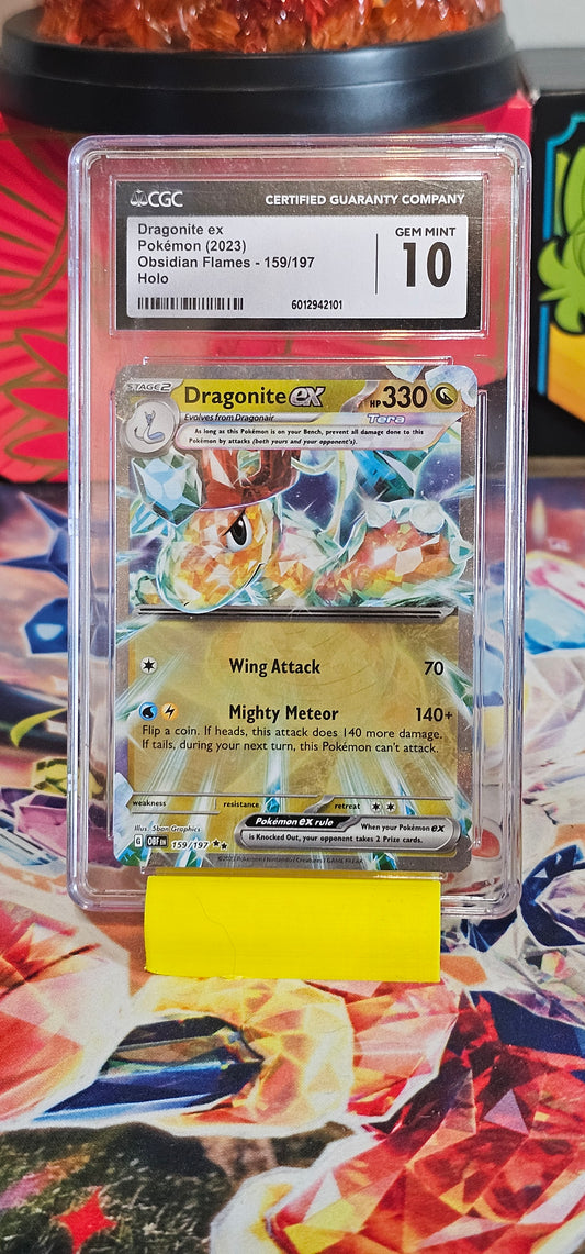 English Slab - Dragonite ex - SV03: Obsidian Flames CGC 10