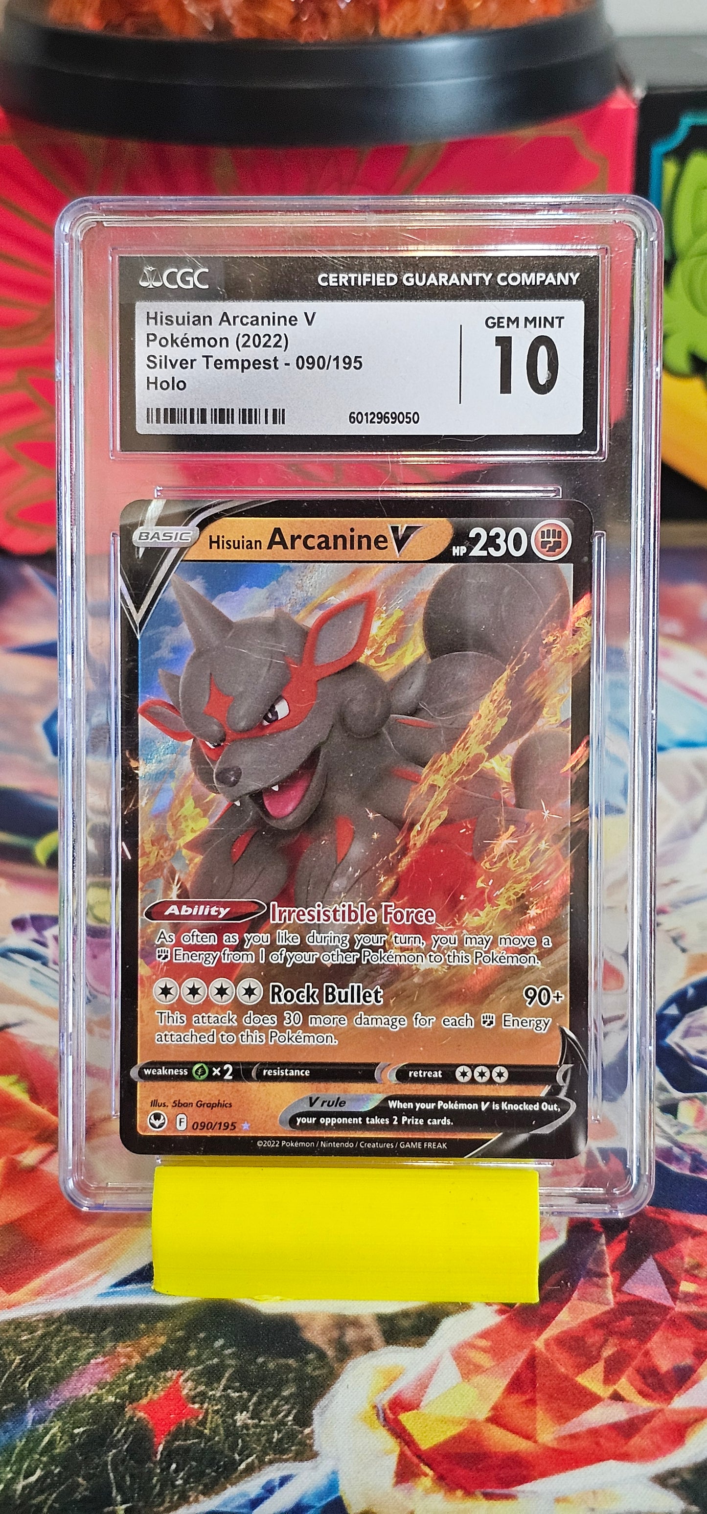 English Slab - Hisuian Arcanine V - SWSH12: Silver Tempest CGC 10